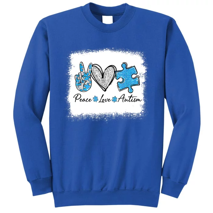 Peace Love Autism Autism Awareness Month Puzzle Piece Cool Gift Sweatshirt