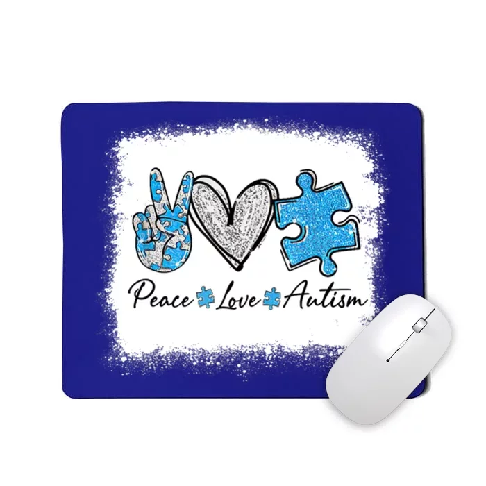 Peace Love Autism Autism Awareness Month Puzzle Piece Cool Gift Mousepad