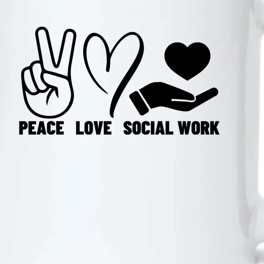 Peace Love And Social Work Proud Social Worker Gift Black Color Changing Mug