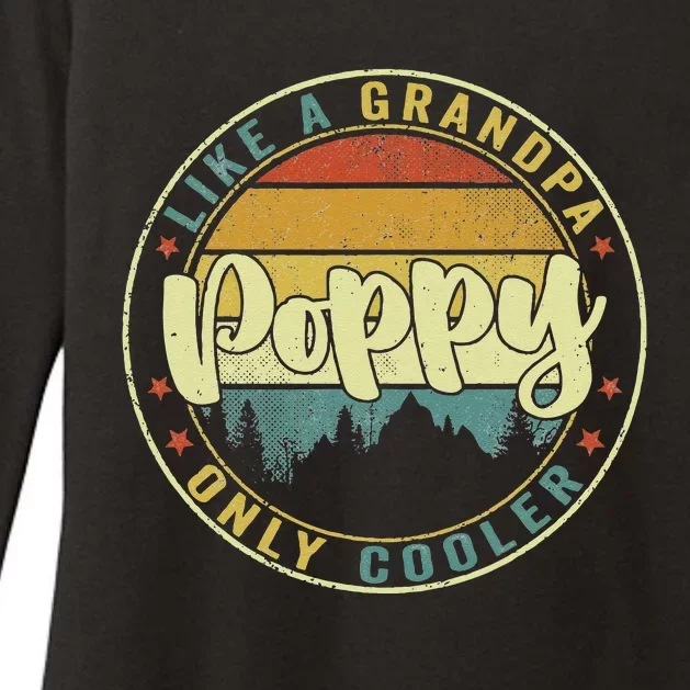 Poppy Like A Grandpa Only Cooler Funny Dad Poppy Fathers Day Womens CVC Long Sleeve Shirt