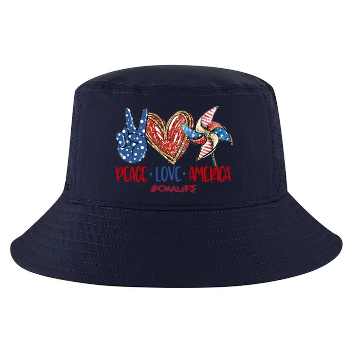 Peace Love America Cma Life Funny Gift Cool Comfort Performance Bucket Hat