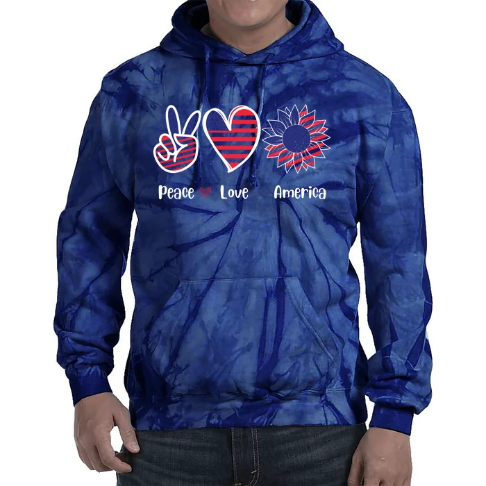 Peace Love America Cute Holiday Tie Dye Hoodie