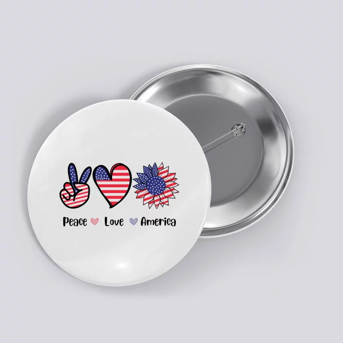 Peace Love America Cute Holiday Button