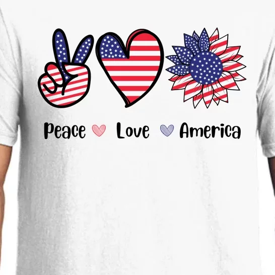 Peace Love America Cute Holiday Pajama Set