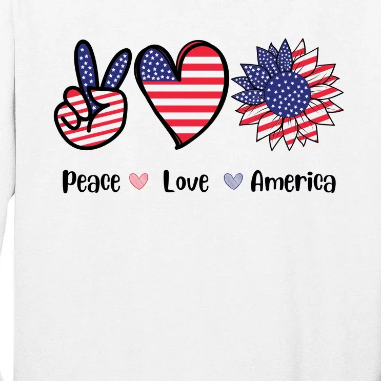 Peace Love America Cute Holiday Tall Long Sleeve T-Shirt