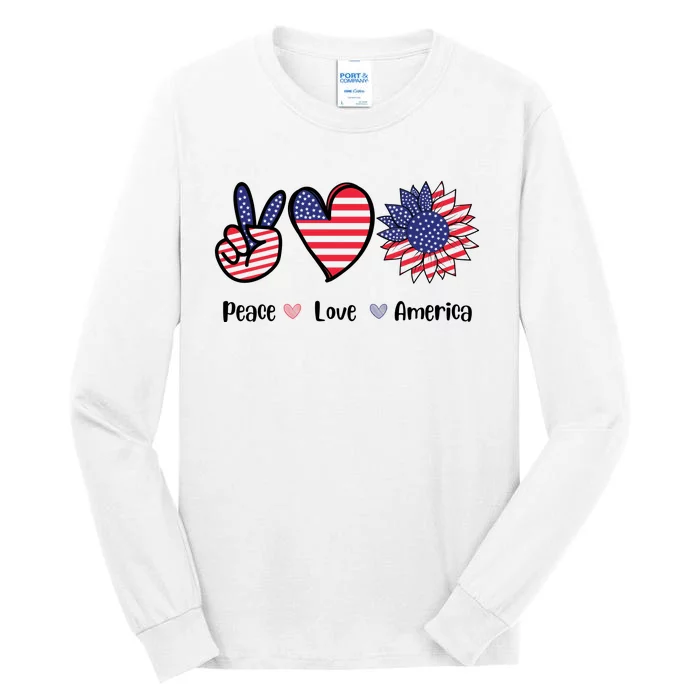 Peace Love America Cute Holiday Tall Long Sleeve T-Shirt