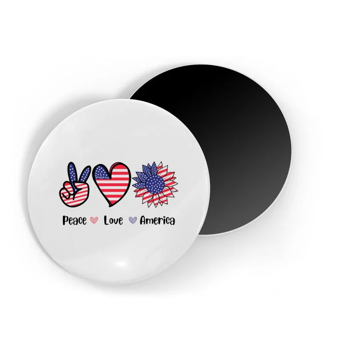 Peace Love America Cute Holiday Magnet