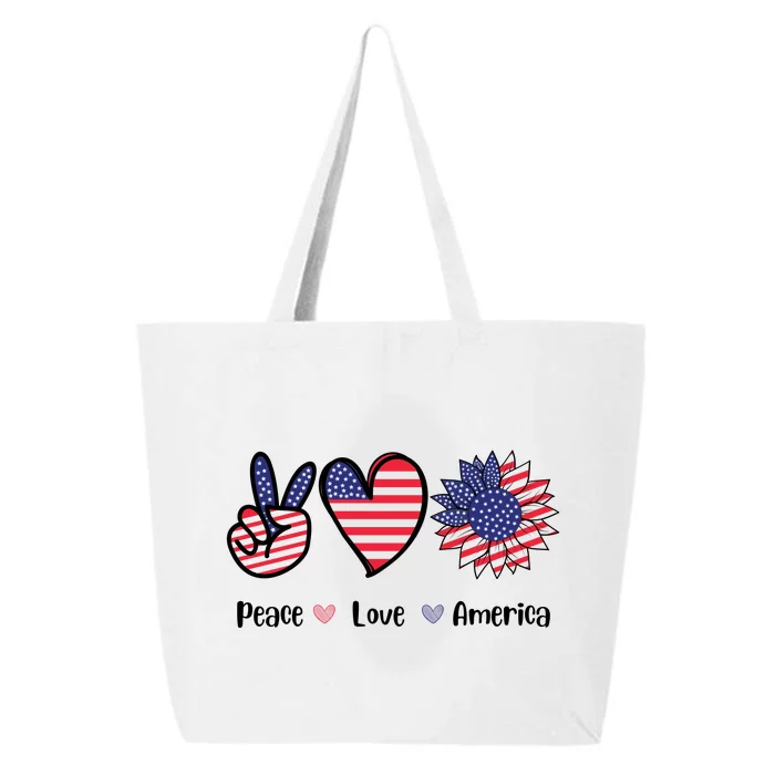 Peace Love America Cute Holiday 25L Jumbo Tote