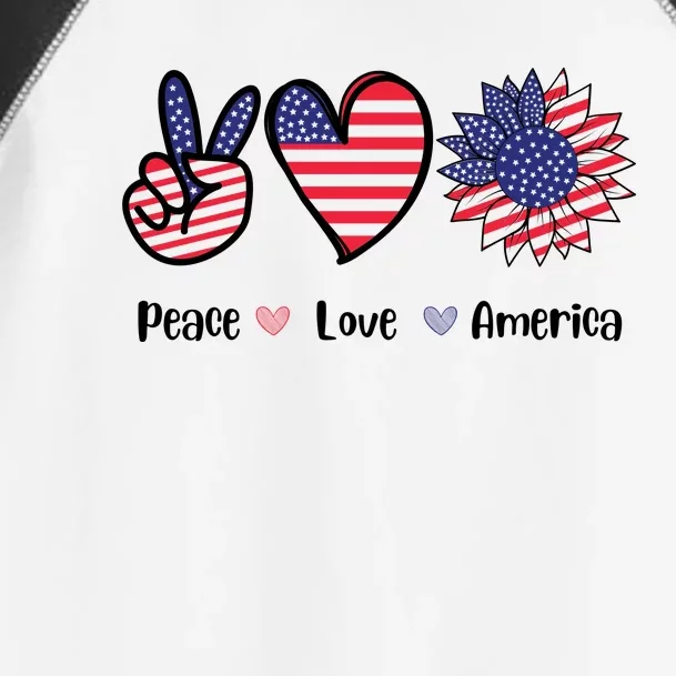 Peace Love America Cute Holiday Toddler Fine Jersey T-Shirt