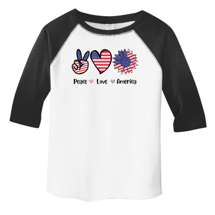 Peace Love America Cute Holiday Toddler Fine Jersey T-Shirt