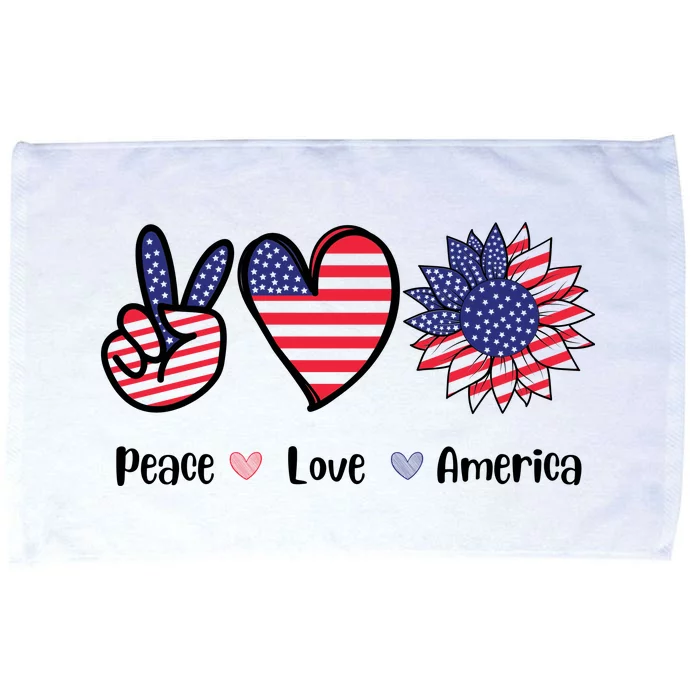 Peace Love America Cute Holiday Microfiber Hand Towel