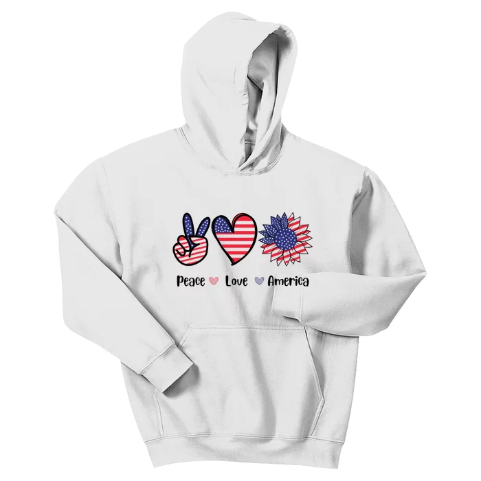 Peace Love America Cute Holiday Kids Hoodie