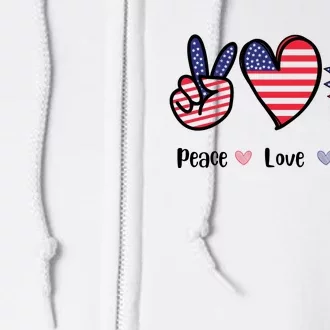 Peace Love America Cute Holiday Full Zip Hoodie