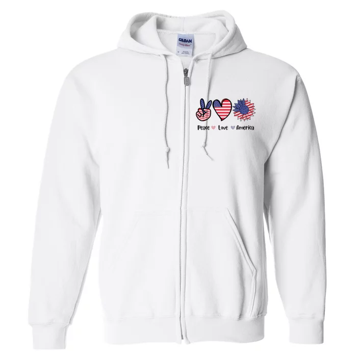 Peace Love America Cute Holiday Full Zip Hoodie