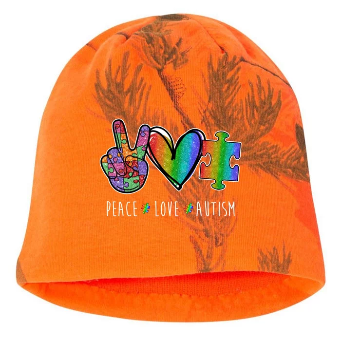 Peace Love Autism Colorful Kati - Camo Knit Beanie