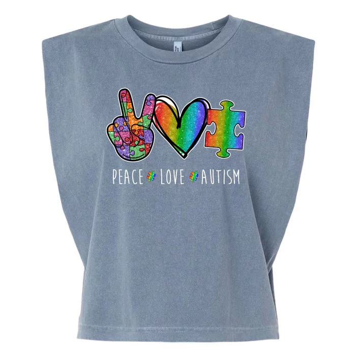 Peace Love Autism Colorful Garment-Dyed Women's Muscle Tee