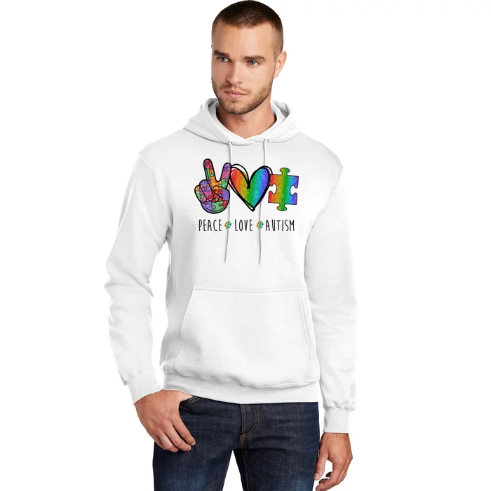 Peace Love Autism Colorful Hoodie