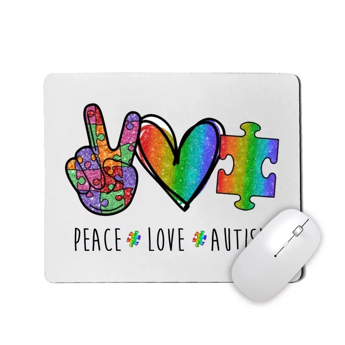 Peace Love Autism Colorful Mousepad