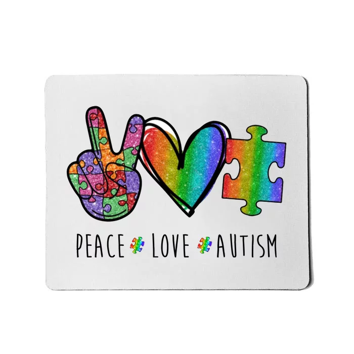 Peace Love Autism Colorful Mousepad