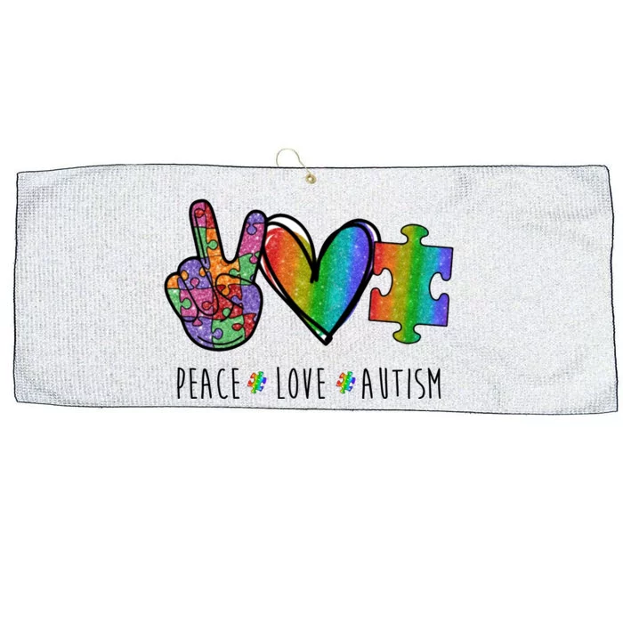 Peace Love Autism Colorful Large Microfiber Waffle Golf Towel