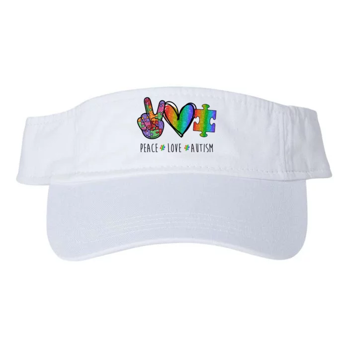 Peace Love Autism Colorful Valucap Bio-Washed Visor