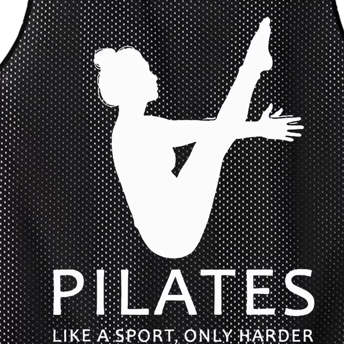 Pilates Like A Sport Only Harder Funny Contrology Saying Gag Mesh Reversible Basketball Jersey Tank