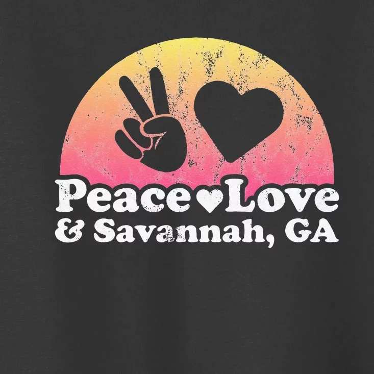 Peace Love and Savannah GA Georgia Toddler T-Shirt