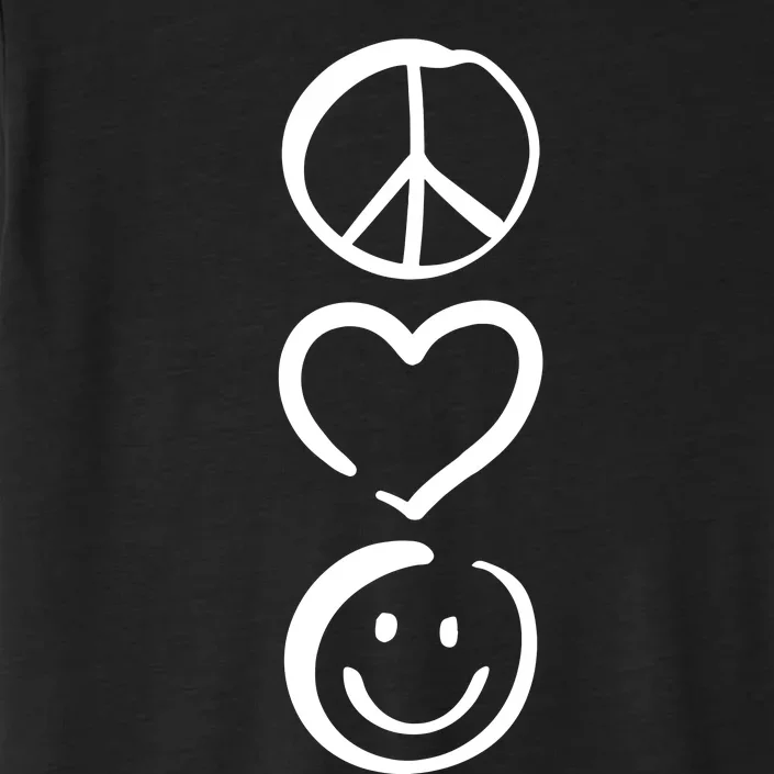 Peace Love And Happiness Peace Sign Heart Smile ChromaSoft Performance T-Shirt