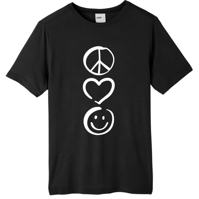 Peace Love And Happiness Peace Sign Heart Smile ChromaSoft Performance T-Shirt