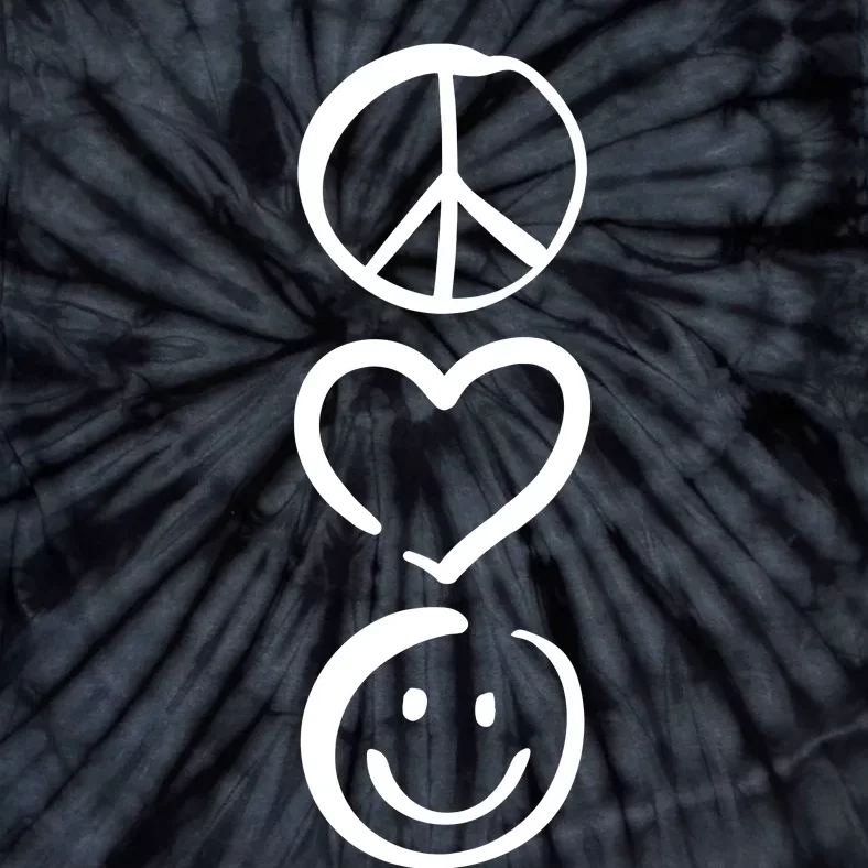 Peace Love And Happiness Peace Sign Heart Smile Tie-Dye T-Shirt