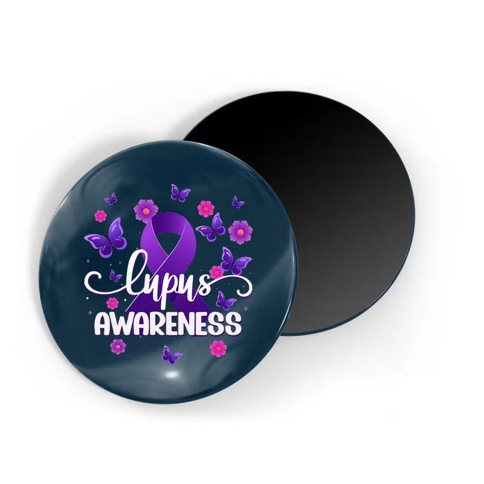 Purple Lupus Awareness Ribbon Purple Butterflies Lupus Magnet