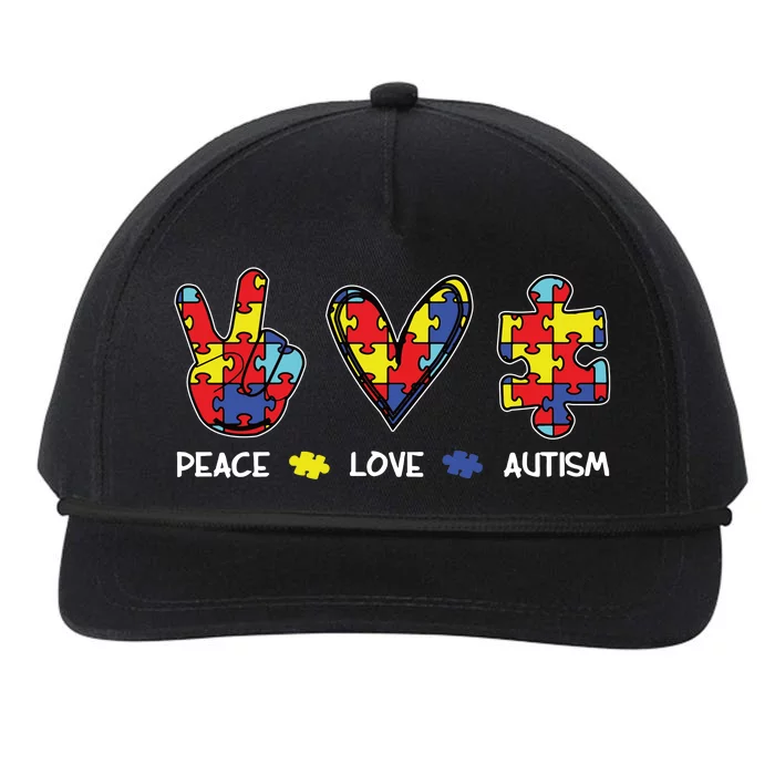 Peace Love Autism Awareness Snapback Five-Panel Rope Hat