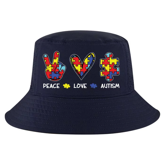 Peace Love Autism Awareness Cool Comfort Performance Bucket Hat