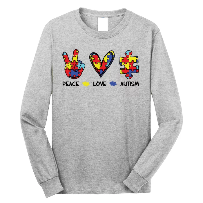 Peace Love Autism Awareness Long Sleeve Shirt