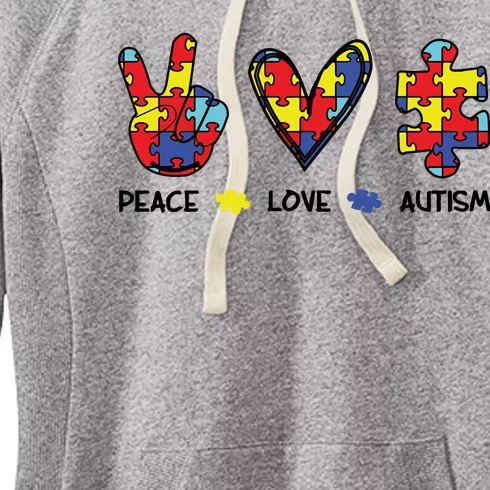 Peace Love Autism Awareness Women's Fleece Hoodie