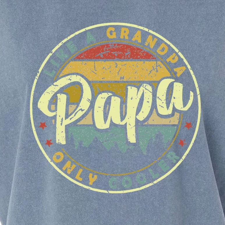 Papa Like A Grandpa Only Cooler Funny Fathers Day Garment-Dyed Women's Muscle Tee