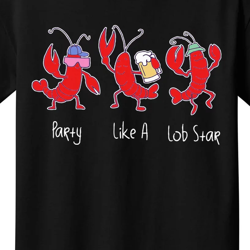 Party Like A Lob Star Funny Lobster Music Lovers Kids T-Shirt