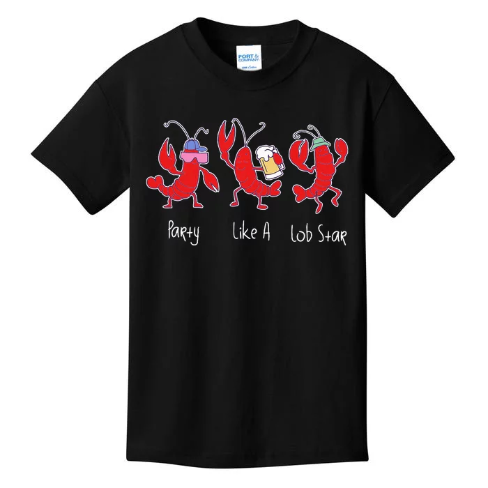 Party Like A Lob Star Funny Lobster Music Lovers Kids T-Shirt