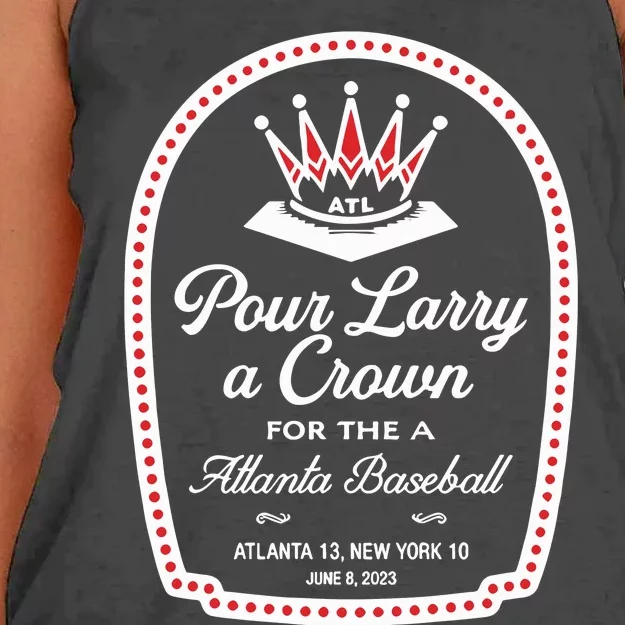 Pour Larry A Crown Atlanta Baseball Women's Knotted Racerback Tank