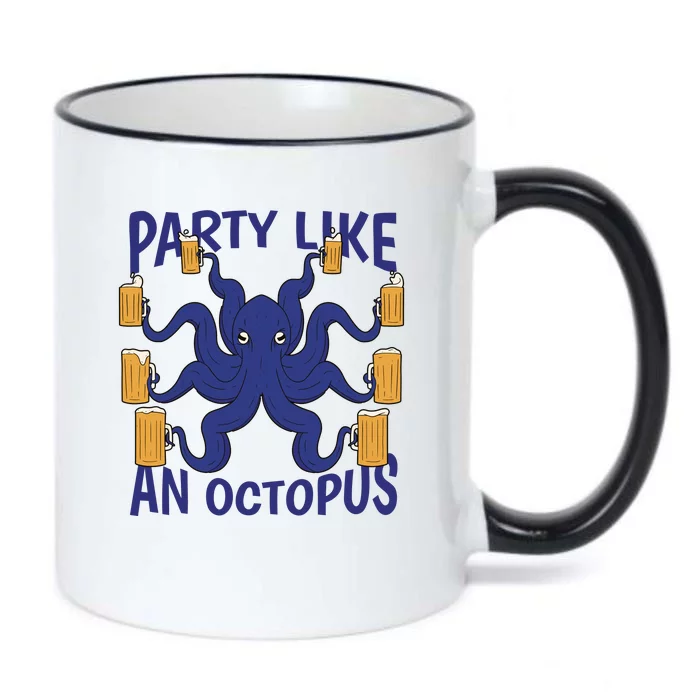 Party Like An Octopus Beer Black Color Changing Mug