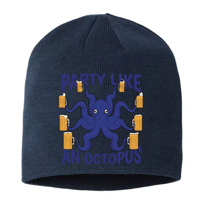 Party Like An Octopus Beer 8 1/2in Sustainable Knit Beanie