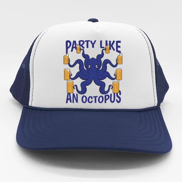 Party Like An Octopus Beer Trucker Hat