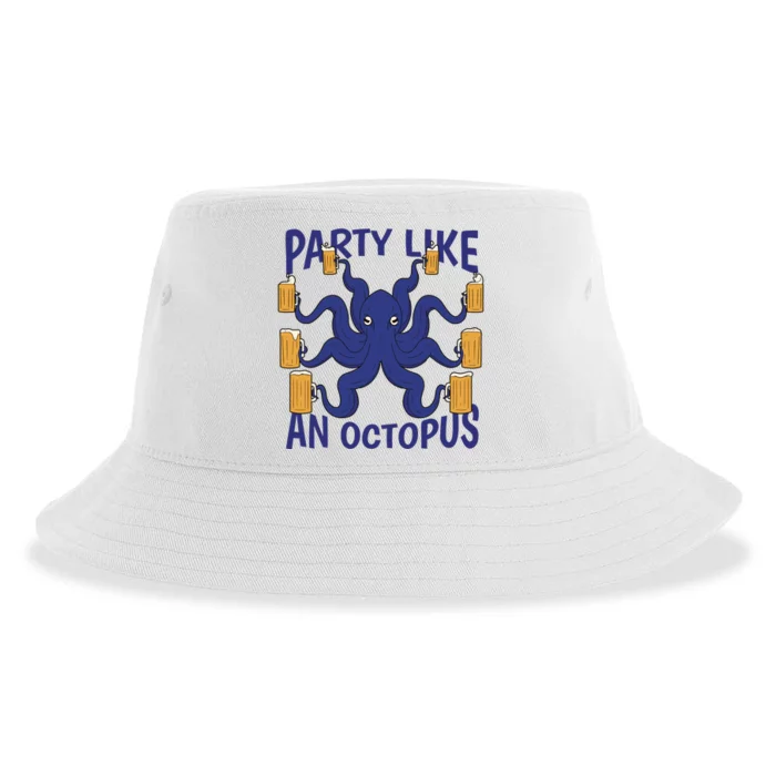 Party Like An Octopus Beer Sustainable Bucket Hat