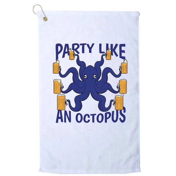 Party Like An Octopus Beer Platinum Collection Golf Towel