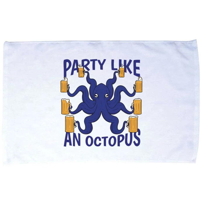 Party Like An Octopus Beer Microfiber Hand Towel