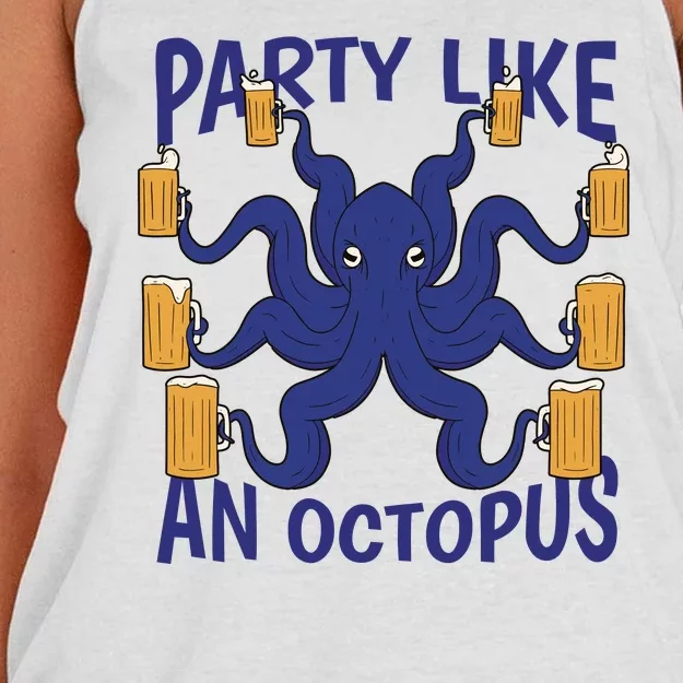 Party Like An Octopus Beer Women's Knotted Racerback Tank