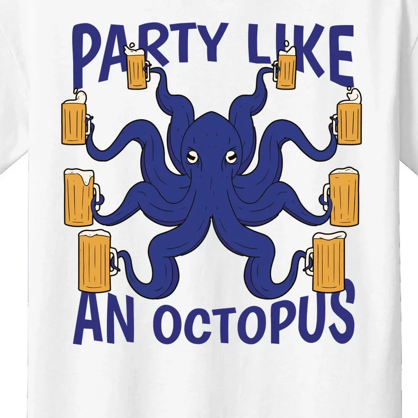 Party Like An Octopus Beer Kids T-Shirt