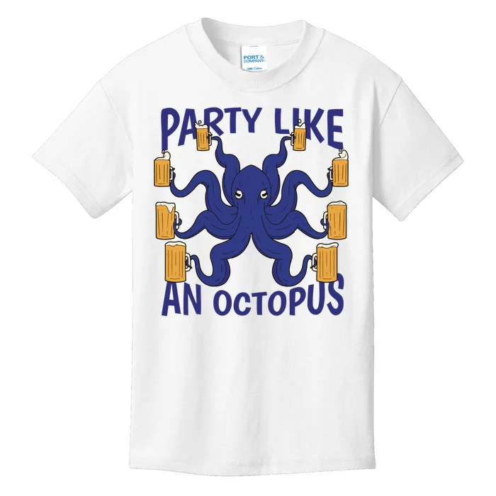 Party Like An Octopus Beer Kids T-Shirt