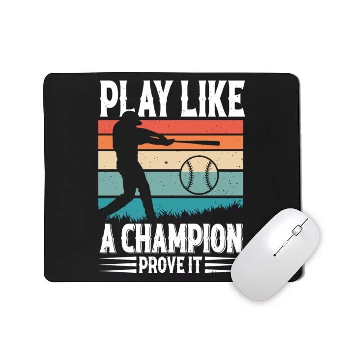 Play Like A Champion Prove It Vintage Sunset Retro Mousepad