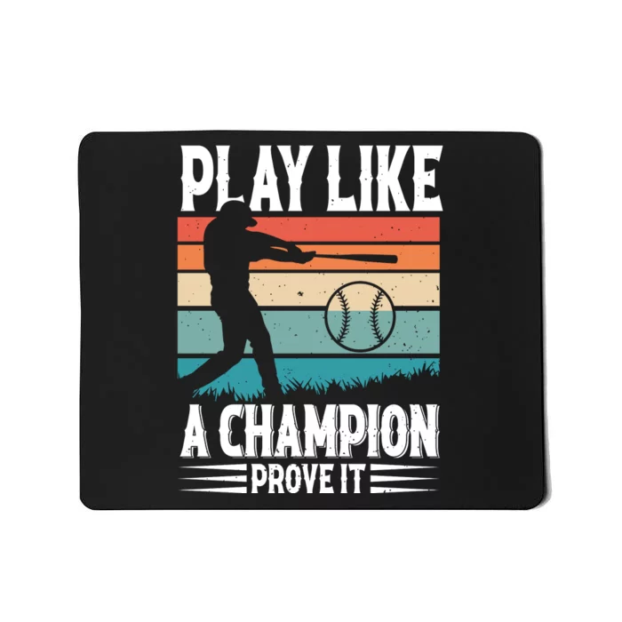 Play Like A Champion Prove It Vintage Sunset Retro Mousepad